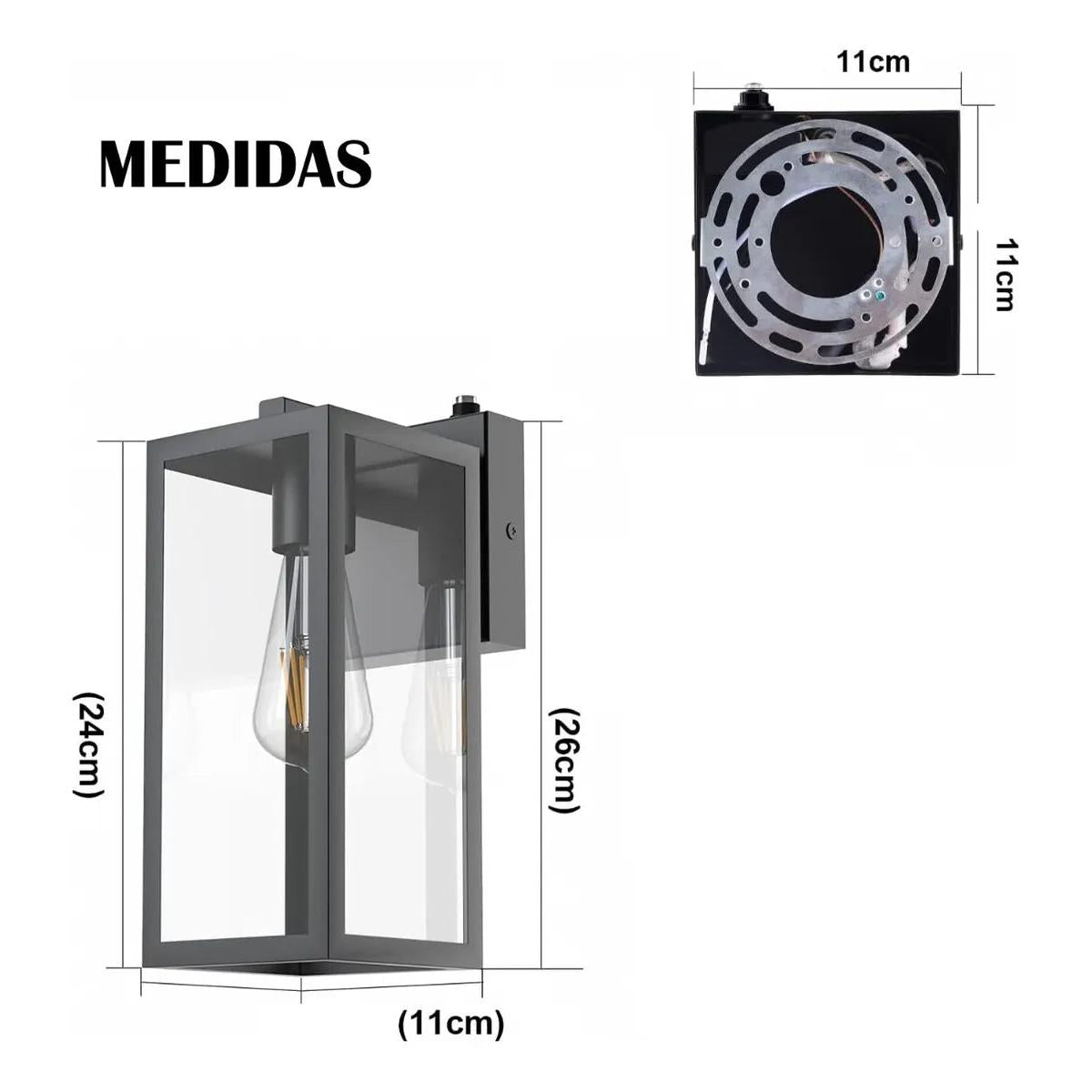 Lámpara Farol De Pared Moderno Con Fotocelda Modelo Dórico