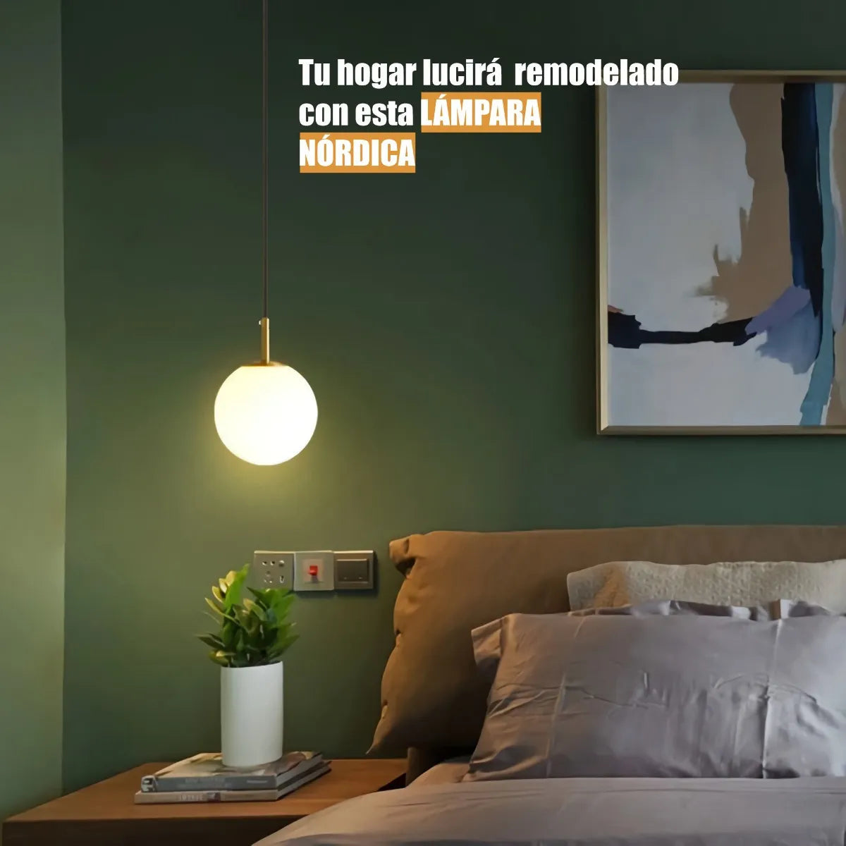 Lámpara De Techo Colgante Moderna Nórdica Modelo Moon