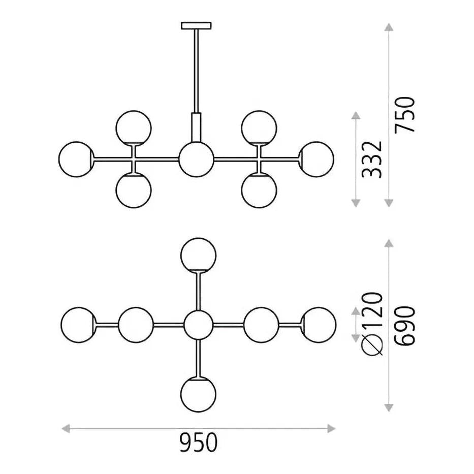 Lampara De Techo Colgante Candelabro Moderno Nórdica Cosmos