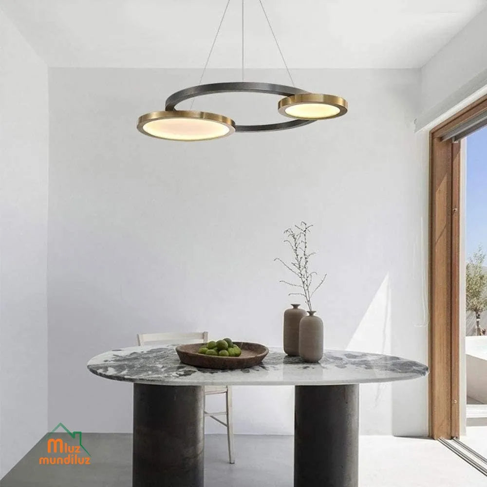 Lampara De Techo Con Aros Colgante Decorativa Titan