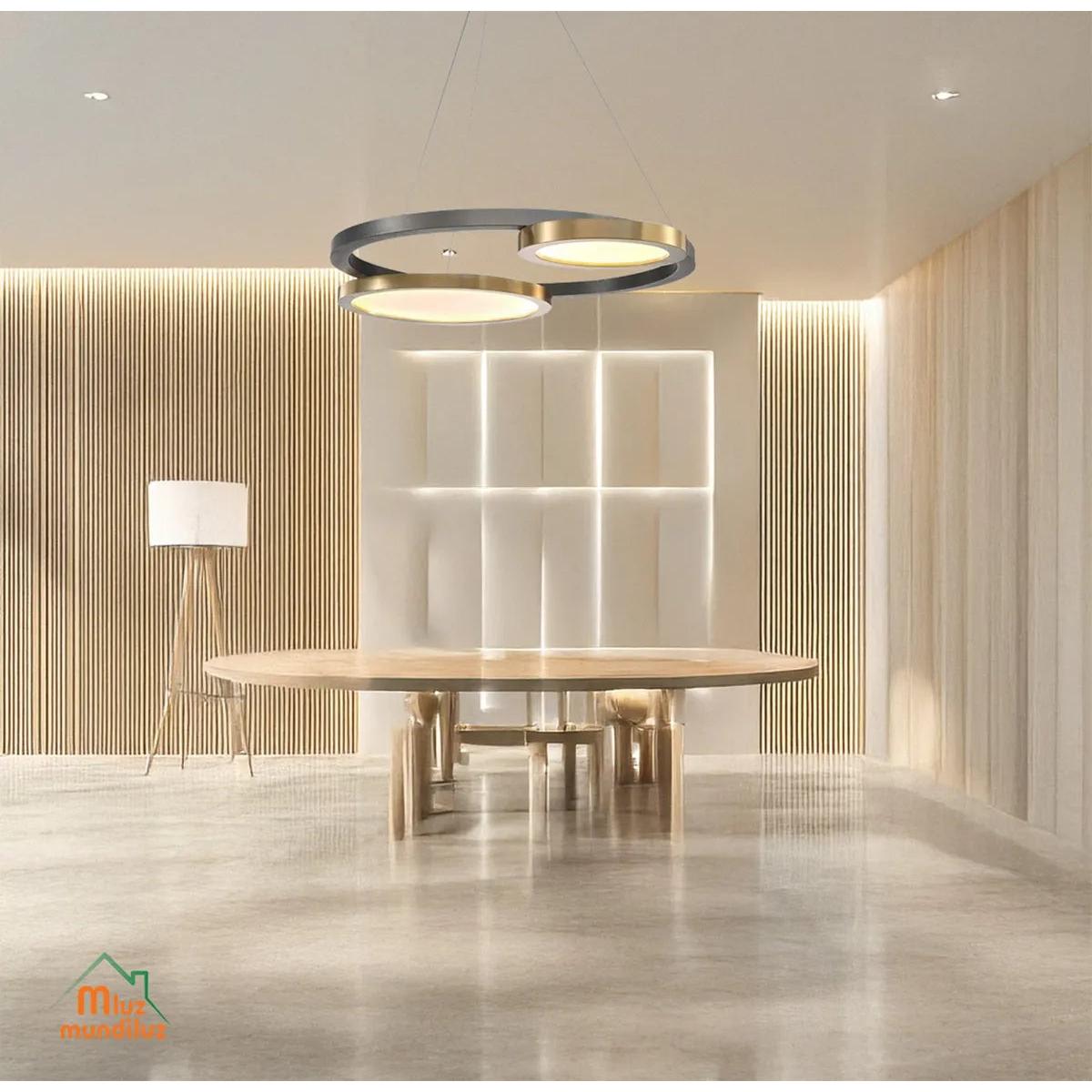 Lampara De Techo Con Aros Colgante Decorativa Titan