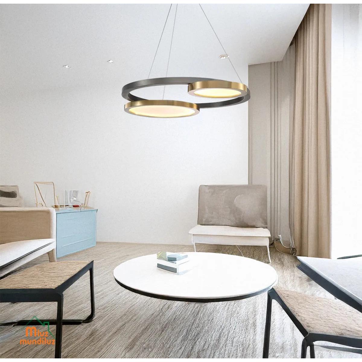 Lampara De Techo Con Aros Colgante Decorativa Titan