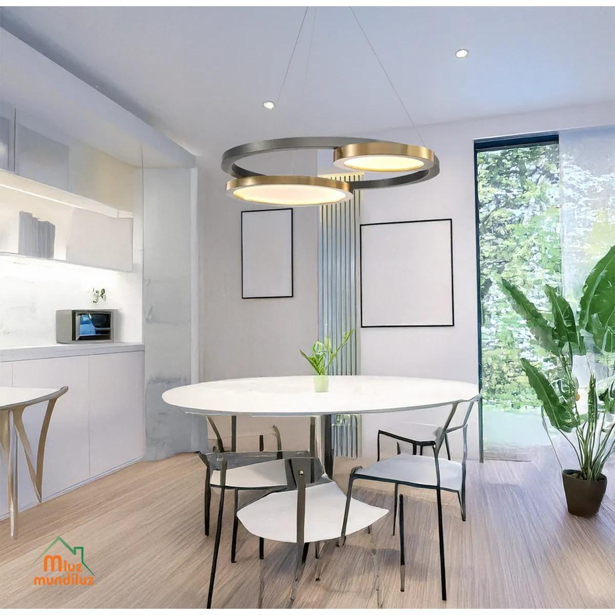 Lampara De Techo Con Aros Colgante Decorativa Titan