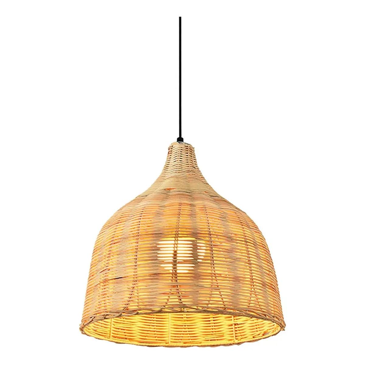 Lámpara De Ratán Colgante Decorativa Modelo Roma 3