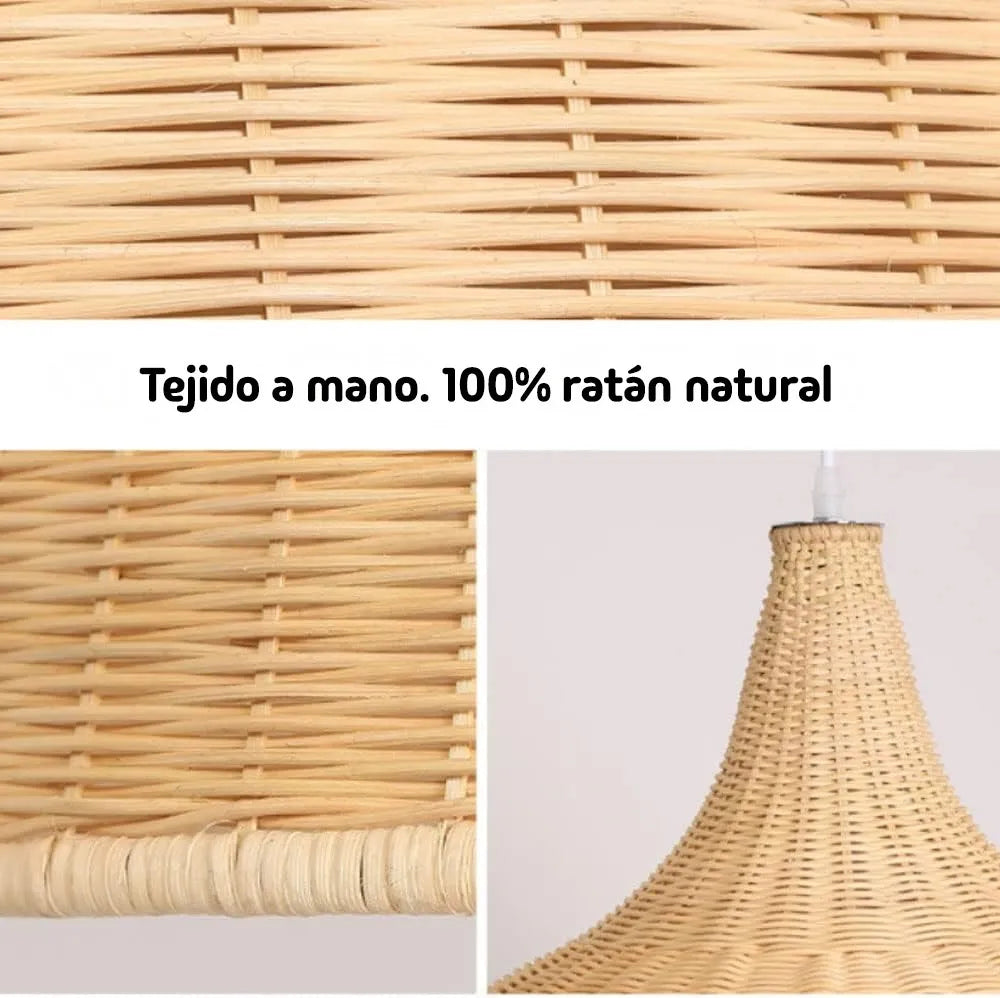 Lámpara De Ratán Colgante Decorativa Modelo Roma 3