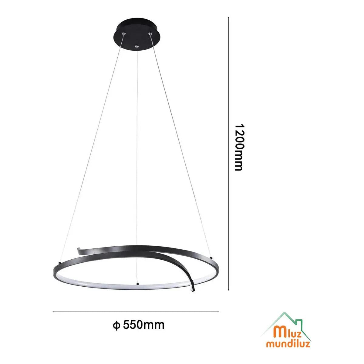 Lámpara De Techo Decorativa Moderna Tipo Aro Modelo Aura