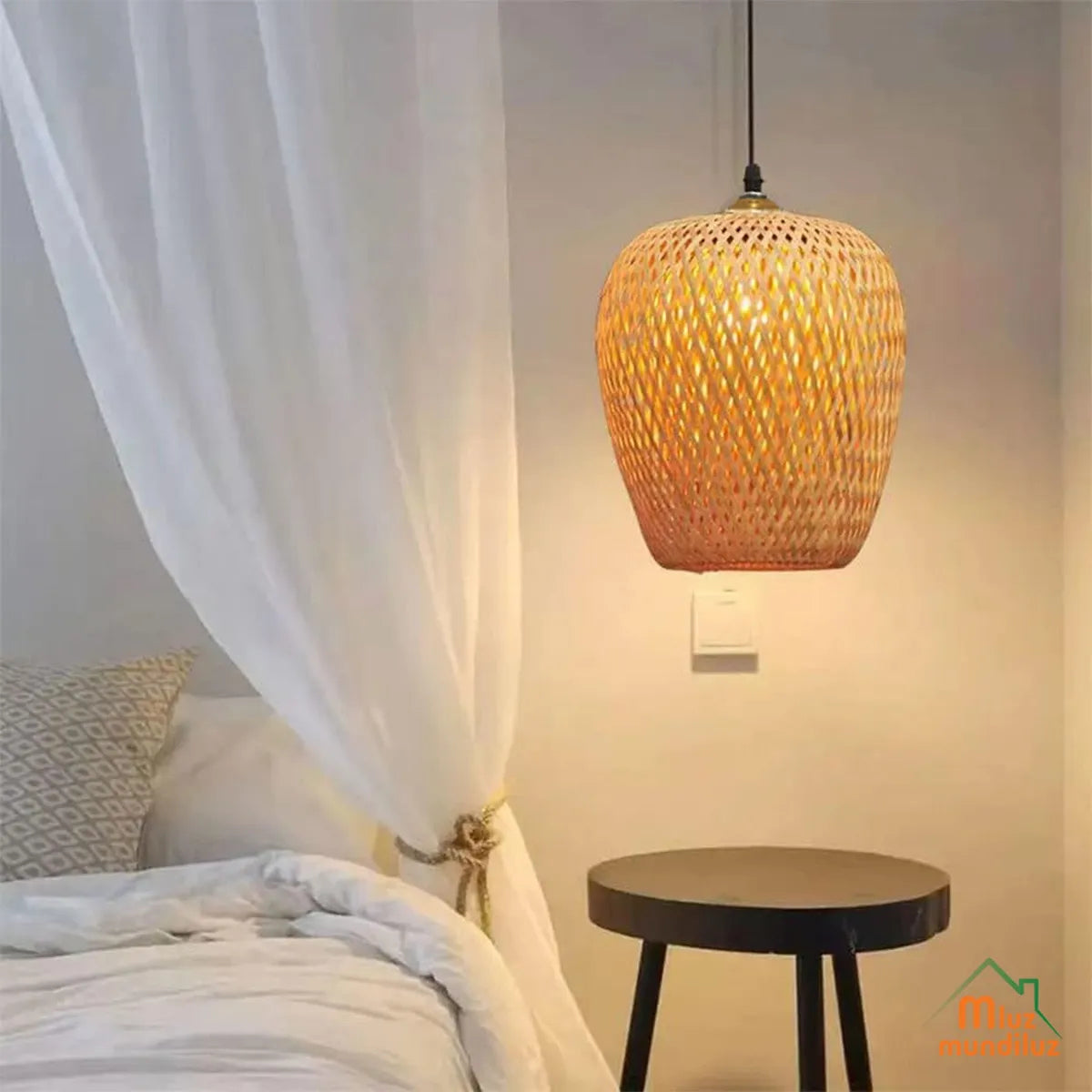 Lámpara De Techo Decorativa De Bamboo Modelo Niza