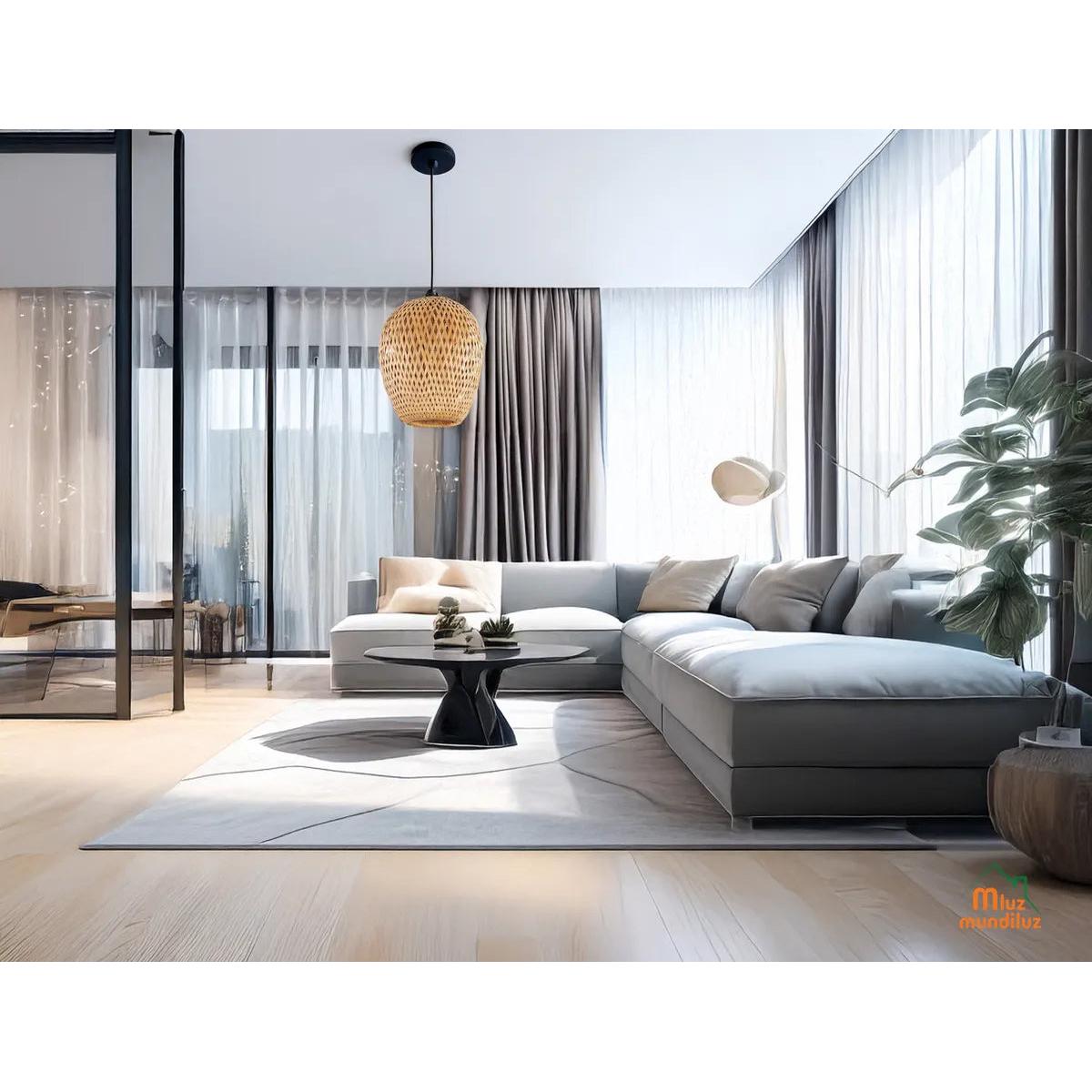 Lámpara De Techo Decorativa De Bamboo Modelo Niza