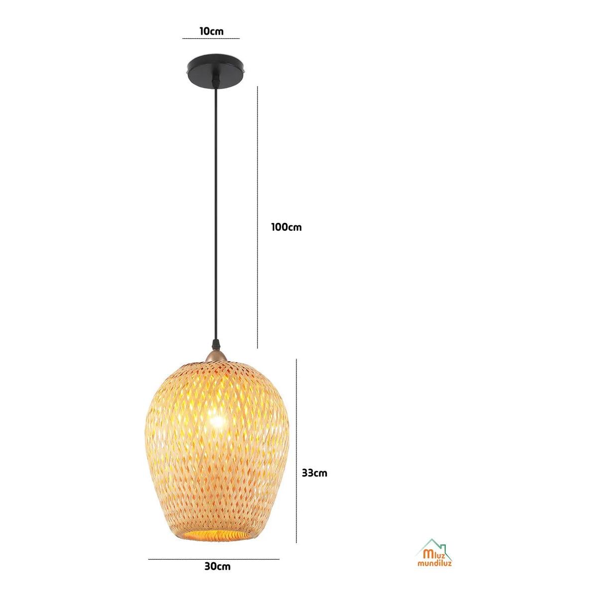 Lámpara De Techo Decorativa De Bamboo Modelo Niza