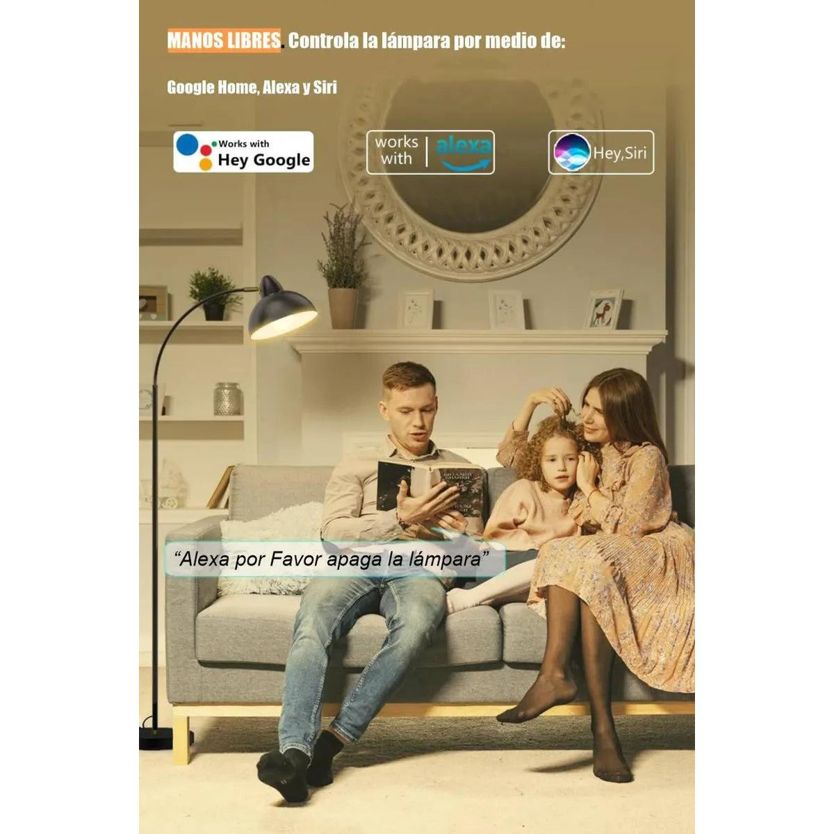 Lámpara De Piso Pie Moderna Con Bombillo Inteligente