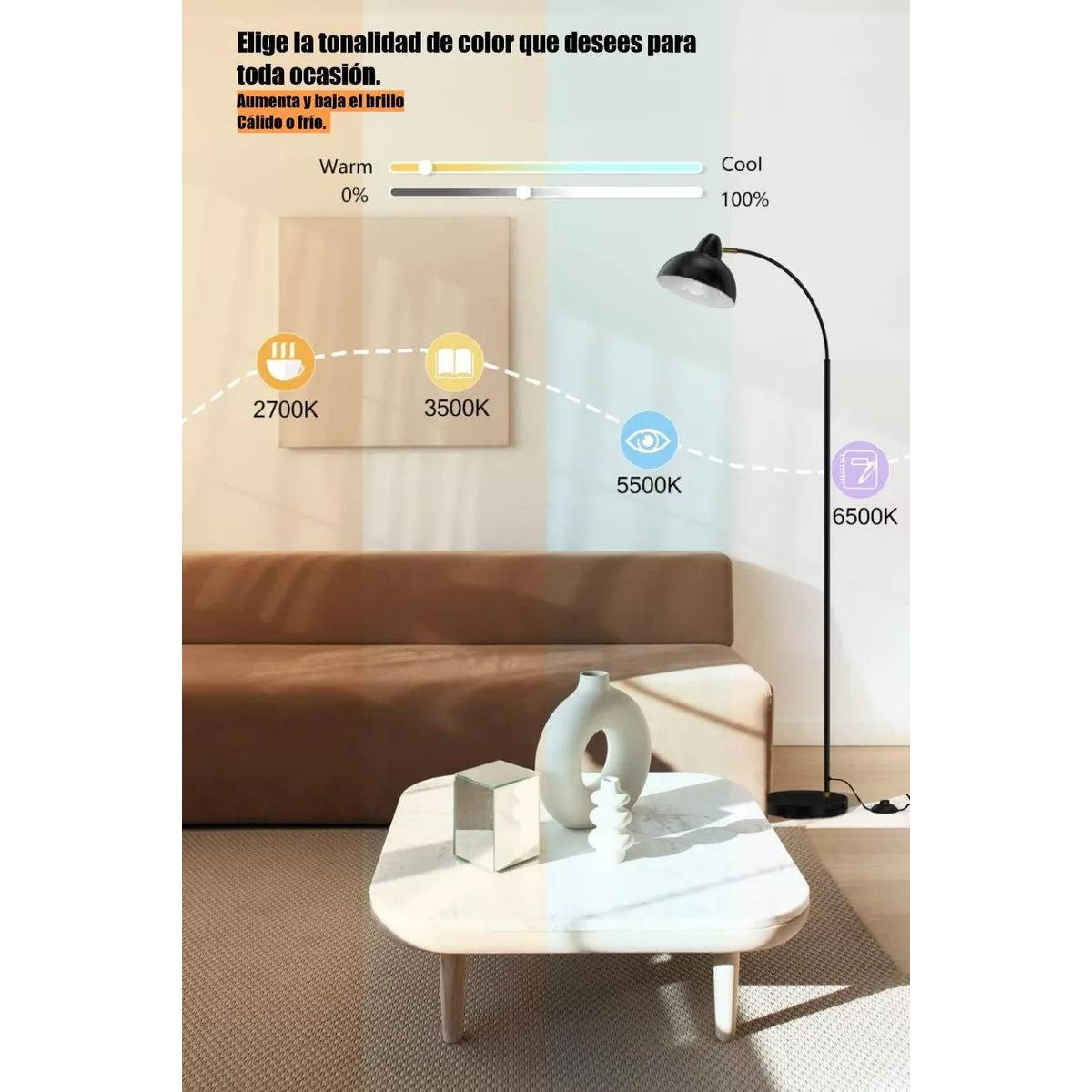 Lámpara De Piso Pie Moderna Con Bombillo Inteligente