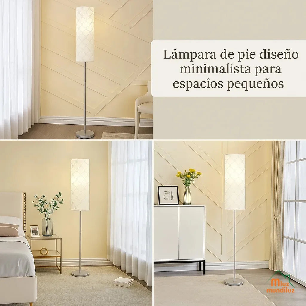 Lámpara De Piso Pie Moderna Caperusa De Papel Con Bombillo