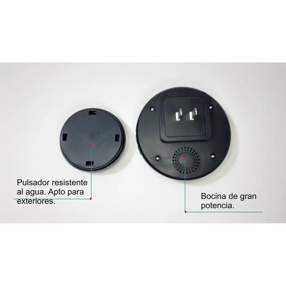 Timbre Inalambrico Impermeable Autónomo. No Requiere Pila.
