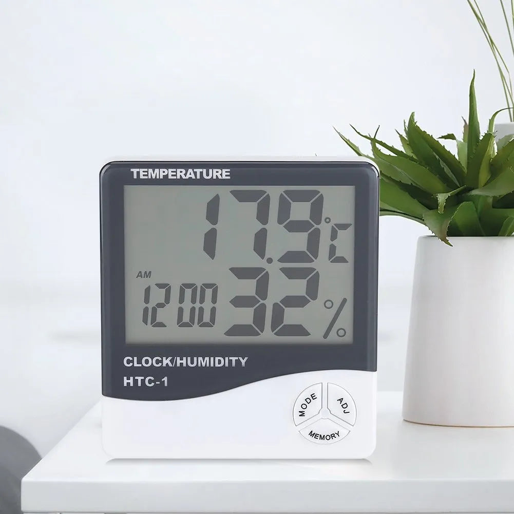 Medidor Humedad Termo Hidrómetro Reloj Digital