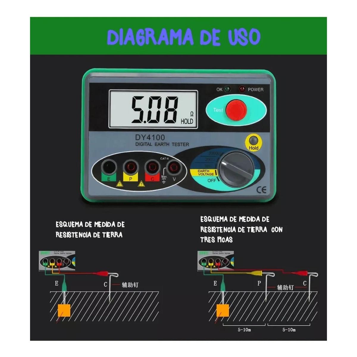 Telurómetro, Medidor De Resistencia Tierra Digital