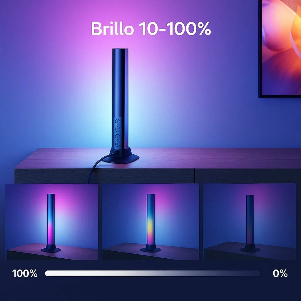 Barras De Luz Led Inteligente Con Sensor Sonido Ritmo Gamer