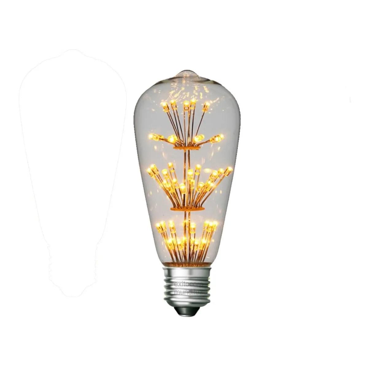 Bombillo Vintage Led Edison Estrellas Tipo Pera