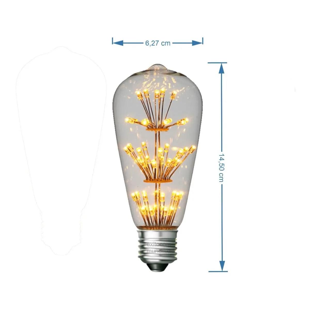 Bombillo Vintage Led Edison Estrellas Tipo Pera