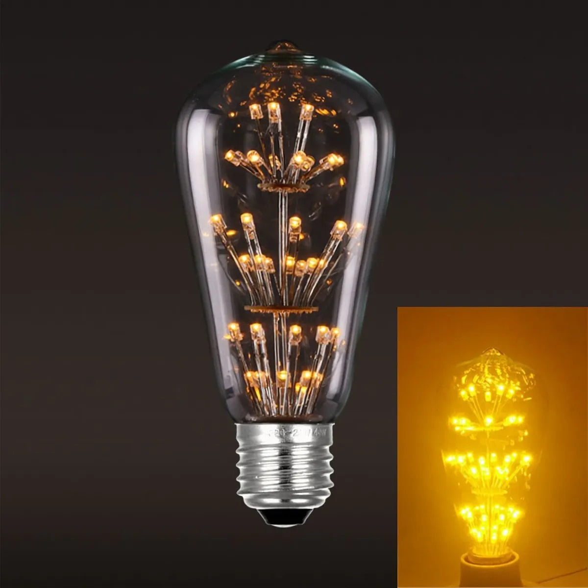 Bombillo Vintage Led Edison Estrellas Tipo Pera