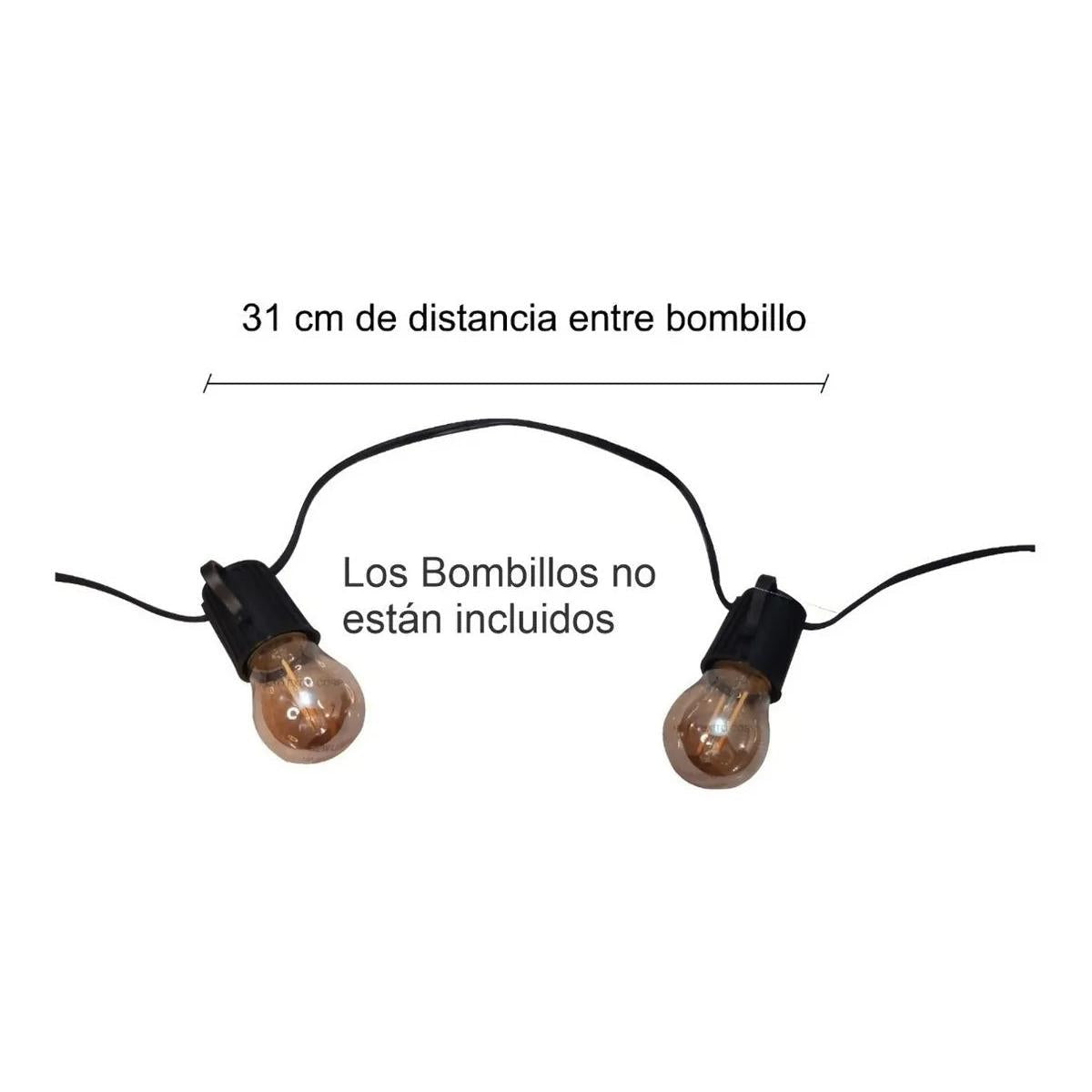 Extensión Ramal Para 20 Bombillos Roseta E27 6 Metros