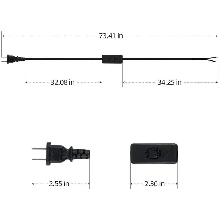 Cable Para Lampara Con Interruptor Y Clavija Integrada