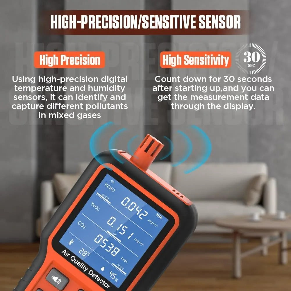 Medidor Calidad Del Aire Co2, Lcd, Tvoc, Hcho, Temp Y %humed