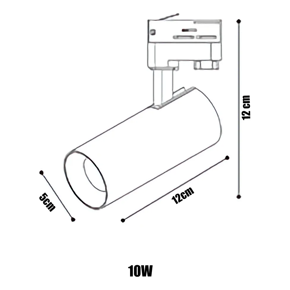Lampara Spot Led Negro Para Riel 10w Luz Calida Decorativa