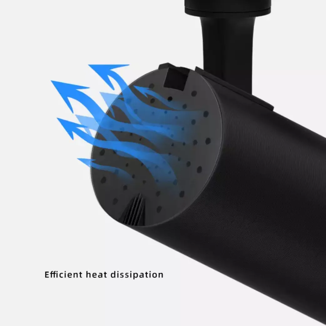 Lampara Spot Led Negro Para Riel 10w Luz Calida Decorativa