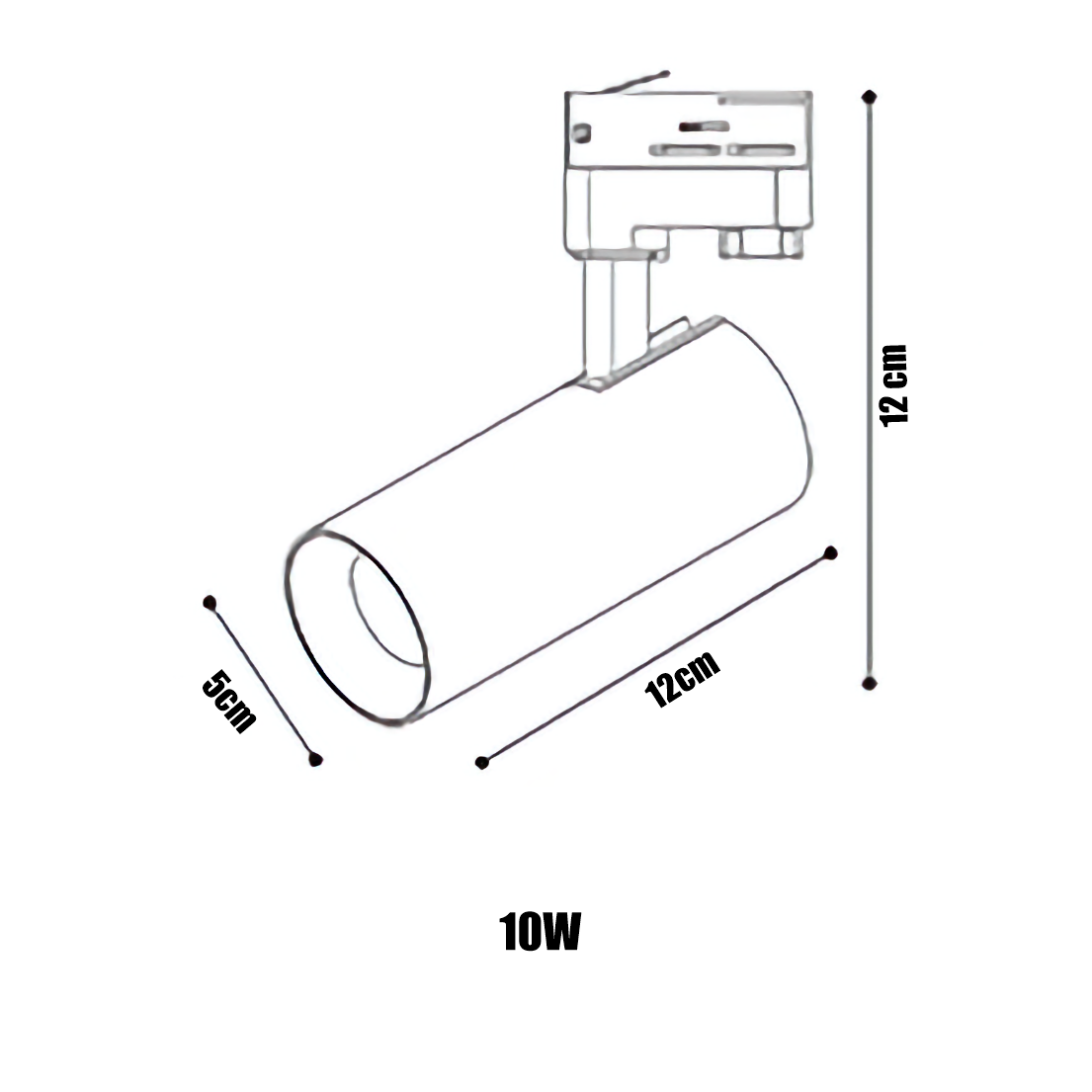 Lámparas Tipo Spot Con Riel De 1m X 3 Unid De 10w.