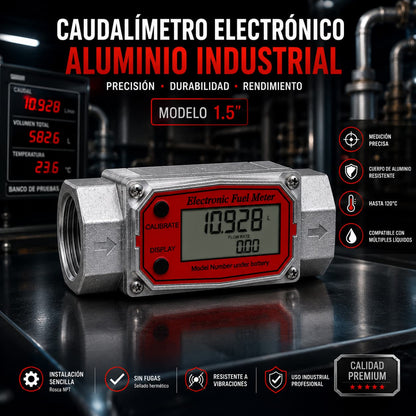Caudalímetro Medidor Flujo 1.5'' Combustible Líquidos Químicos Anti Interferencia