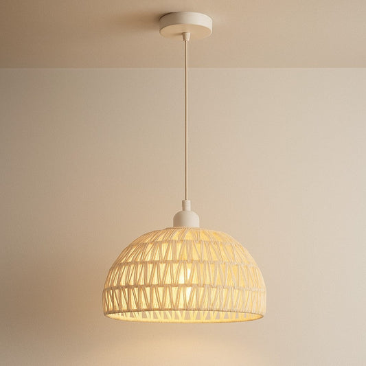 Lámpara De Ratán Colgante Decorativa Modelo Roma 2