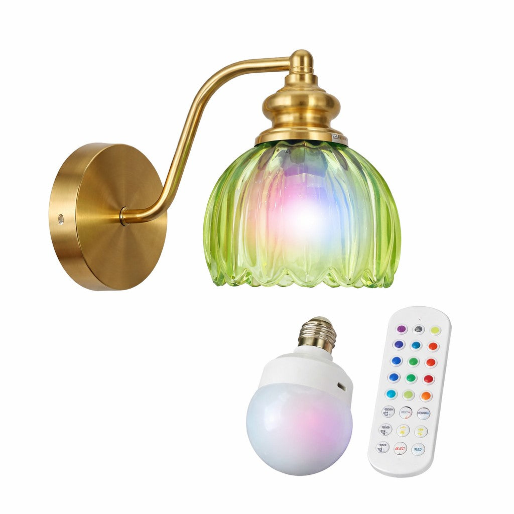 Lampara Aplique De Pared Cristal Vintage Inalambrica