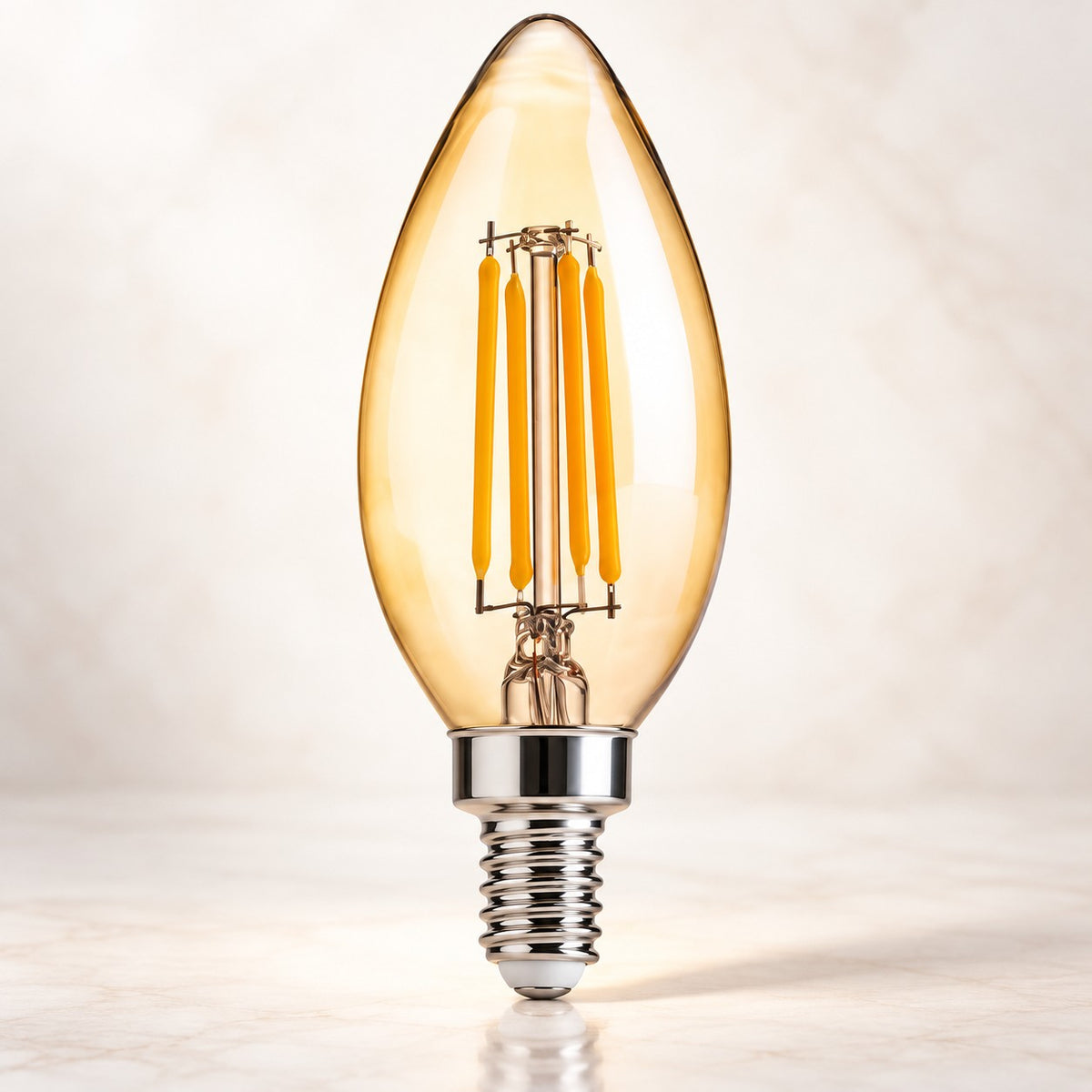 Bombillo LED Vela E12 4W Luz Cálida 2200K Tipo Filamento