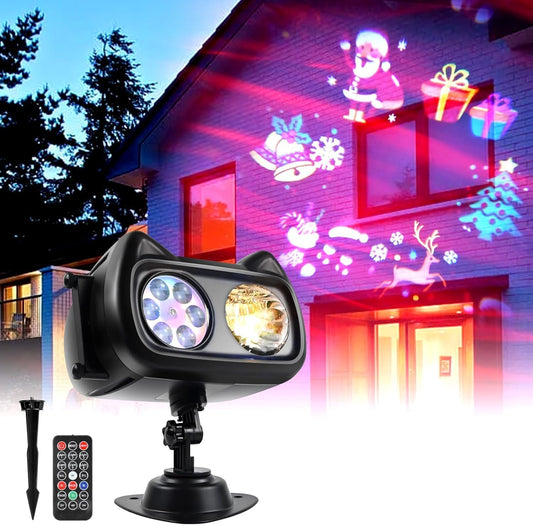 Proyector Reflector Figuras De Navidad Giratorias Multicolor