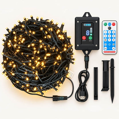 Luces Navidad 500 LED 50 Metros Solar Exterior Control