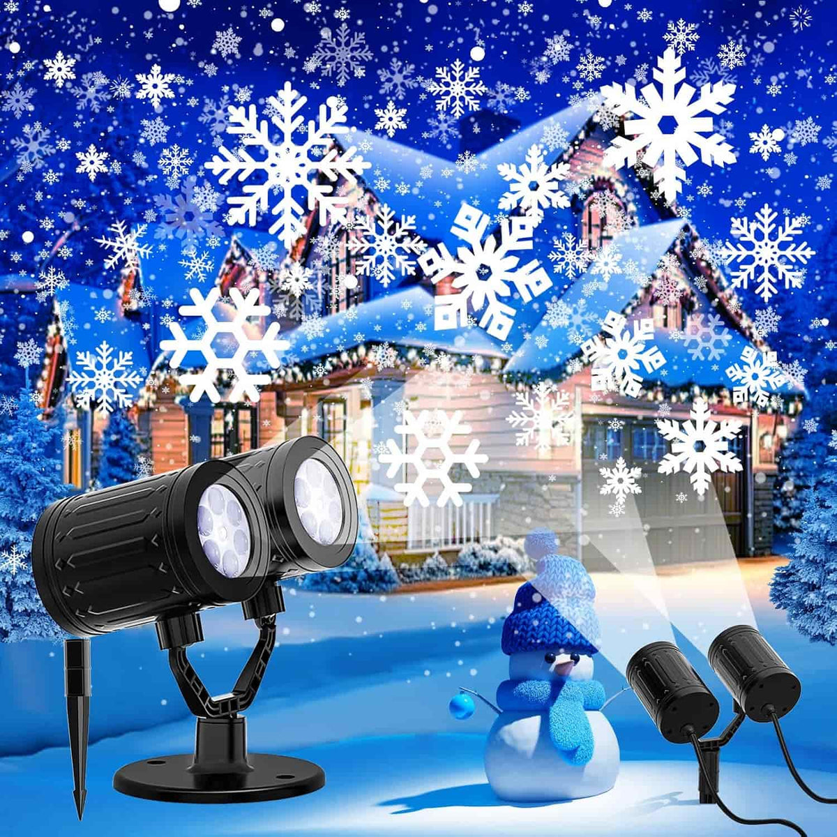 Proyector Reflector De Figuras De Navidad Giratorias.