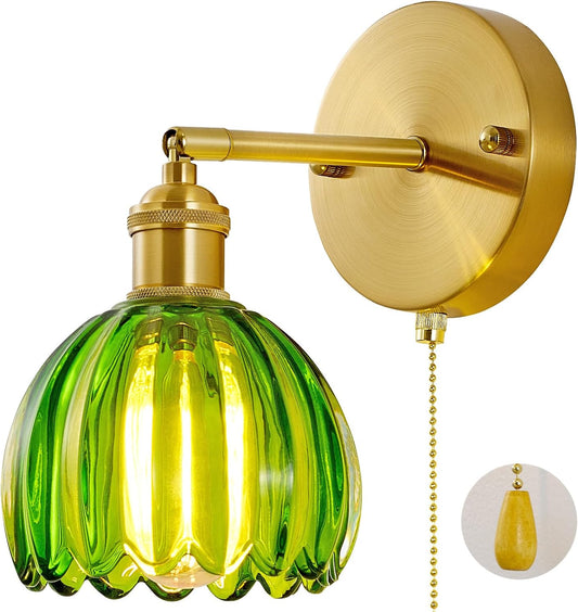 Lampara Aplique De Pared Cristal Vintage Inalambrica