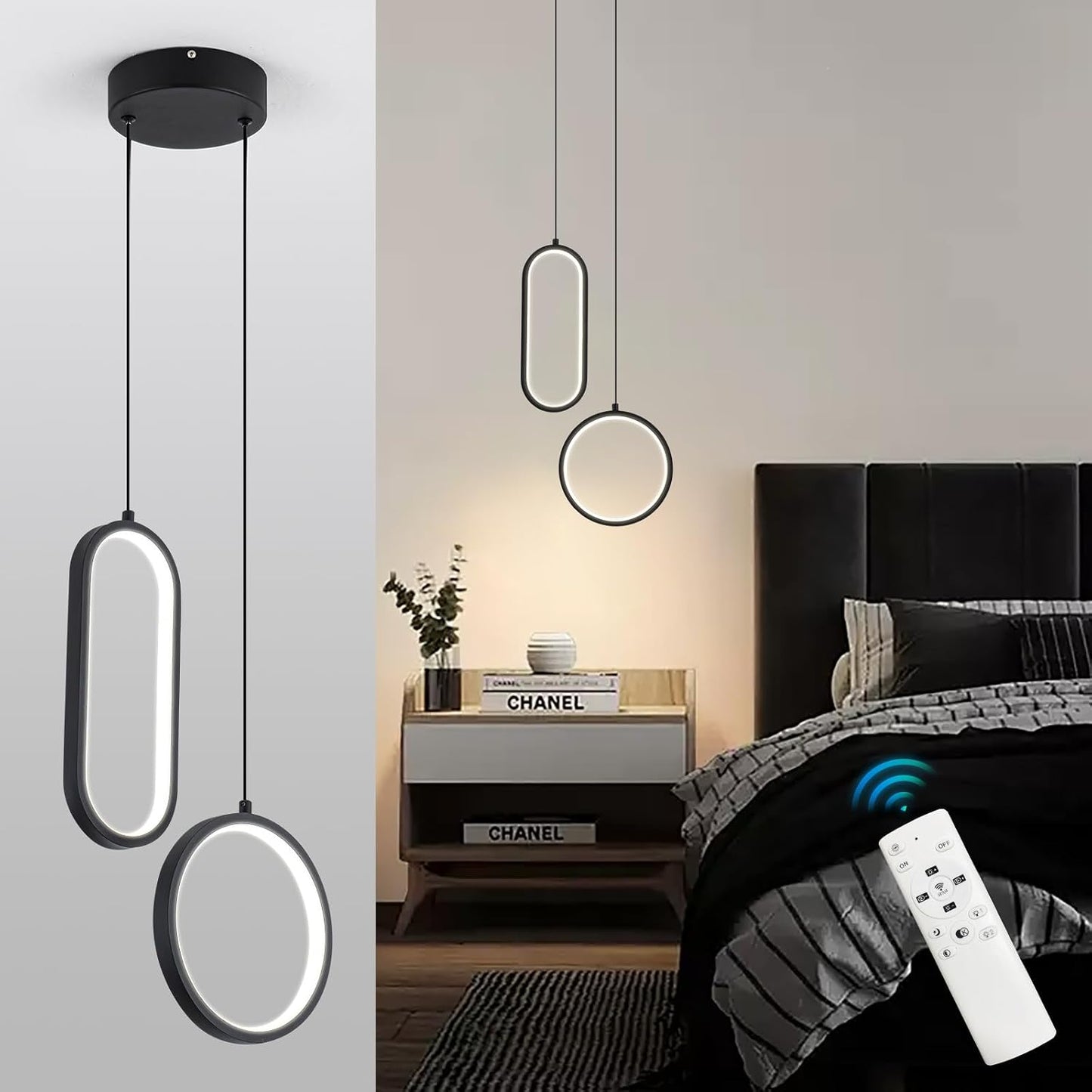 Lámpara Colgante Led Moderna 48w Control Remoto Regulable