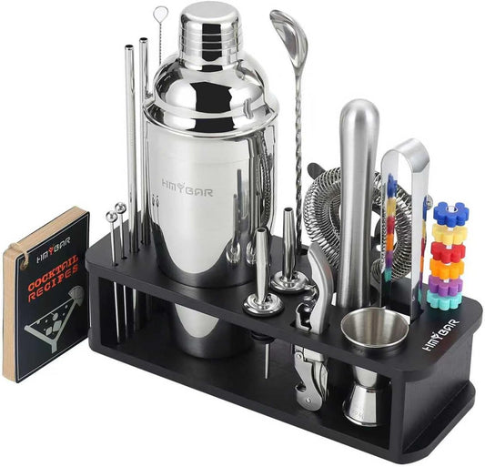 Kit Coctelero Profesional 22 Piezas Acero Inoxidable Premium