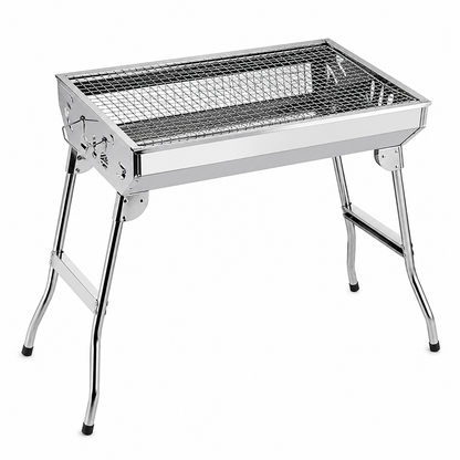 Parrilla Asador Al Carbón Plegable Grande 100% Acero Inoxidable