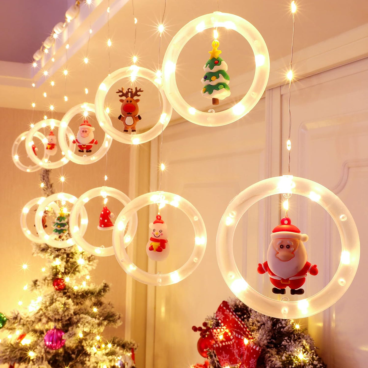 Cortina Extensión De Luces De Navidad De Motivos Y Funciones