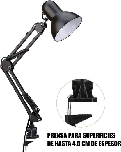 Lampara De Mesa Escritorio Brazo Flexible Tipo Prensa