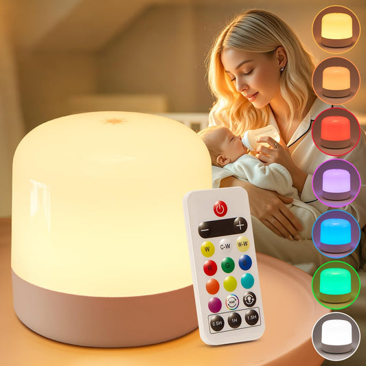 Lámpara Led Mesa Táctil Despertador Recargable Control Bebe