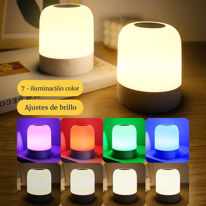 Lámpara Led Mesa Táctil Despertador Recargable Control Bebe