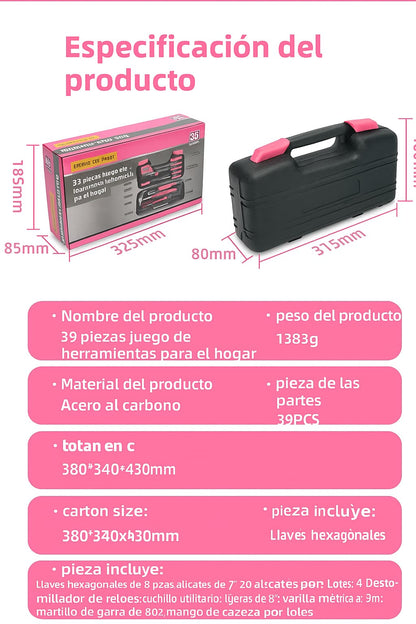 Juego De Herramientas 39 Pzs Multiuso Mecánico