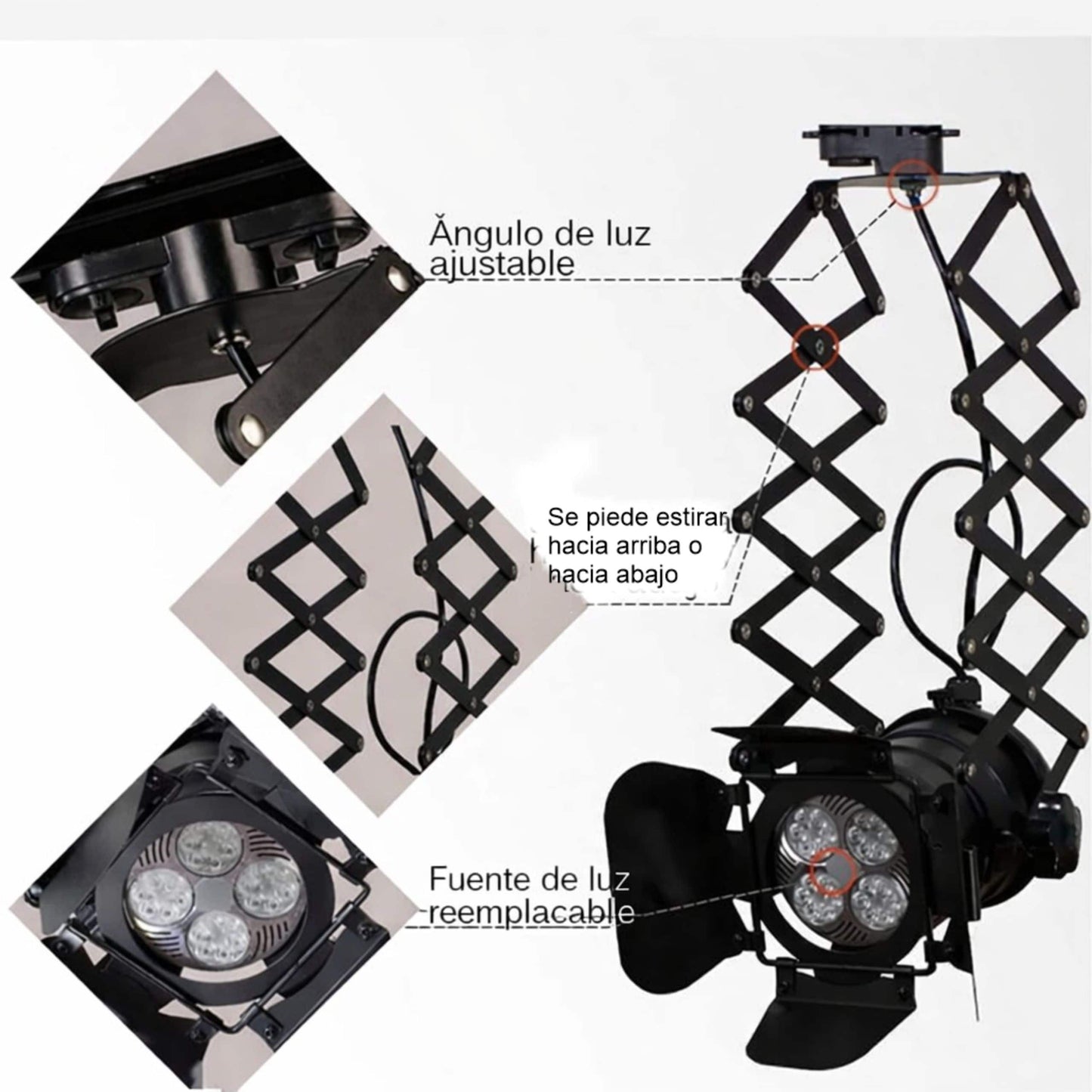 Lámpara De Techo Vintage Estilo Antiguo Industrial Película Negro