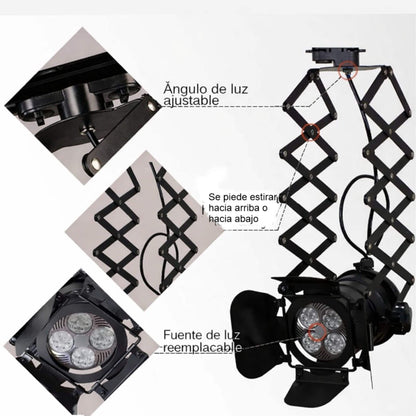 Lámpara De Techo Vintage Estilo Antiguo Industrial Película Negro