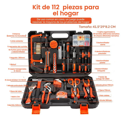 Kit De Herramientas Para El Hogar 112 Piezas Con Estuche