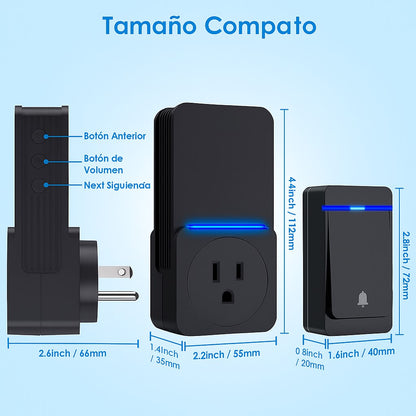 Timbre Inalámbrico Doble Autónomo. No Requiere Pila. Exito C