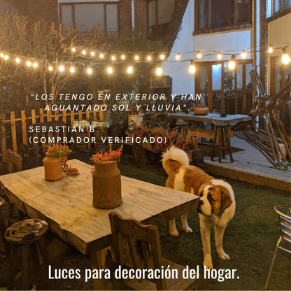 Extension Bombillos Vintage Led Exteriores Con Conector